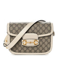 GG Supreme Monogram Horsebit 1955 Shoulder Bag Beige Mystic White