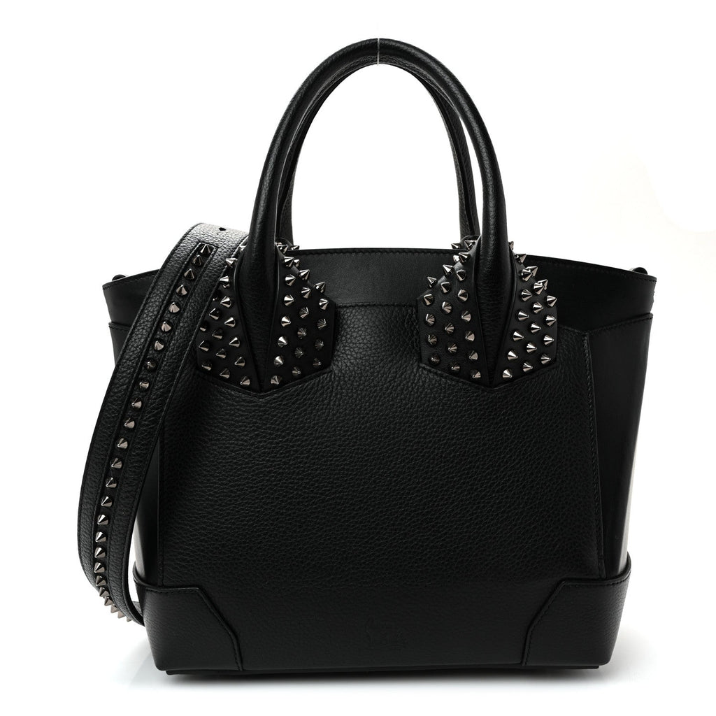 Grained Calfskin Spike Small Eloise Tote Black