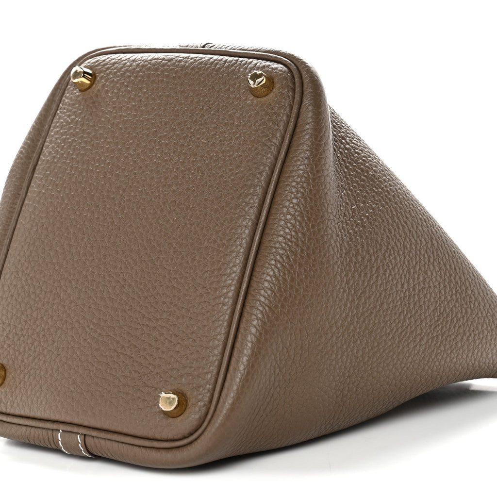 Taurillon Clemence Picotin Lock 18 PM Etoupe