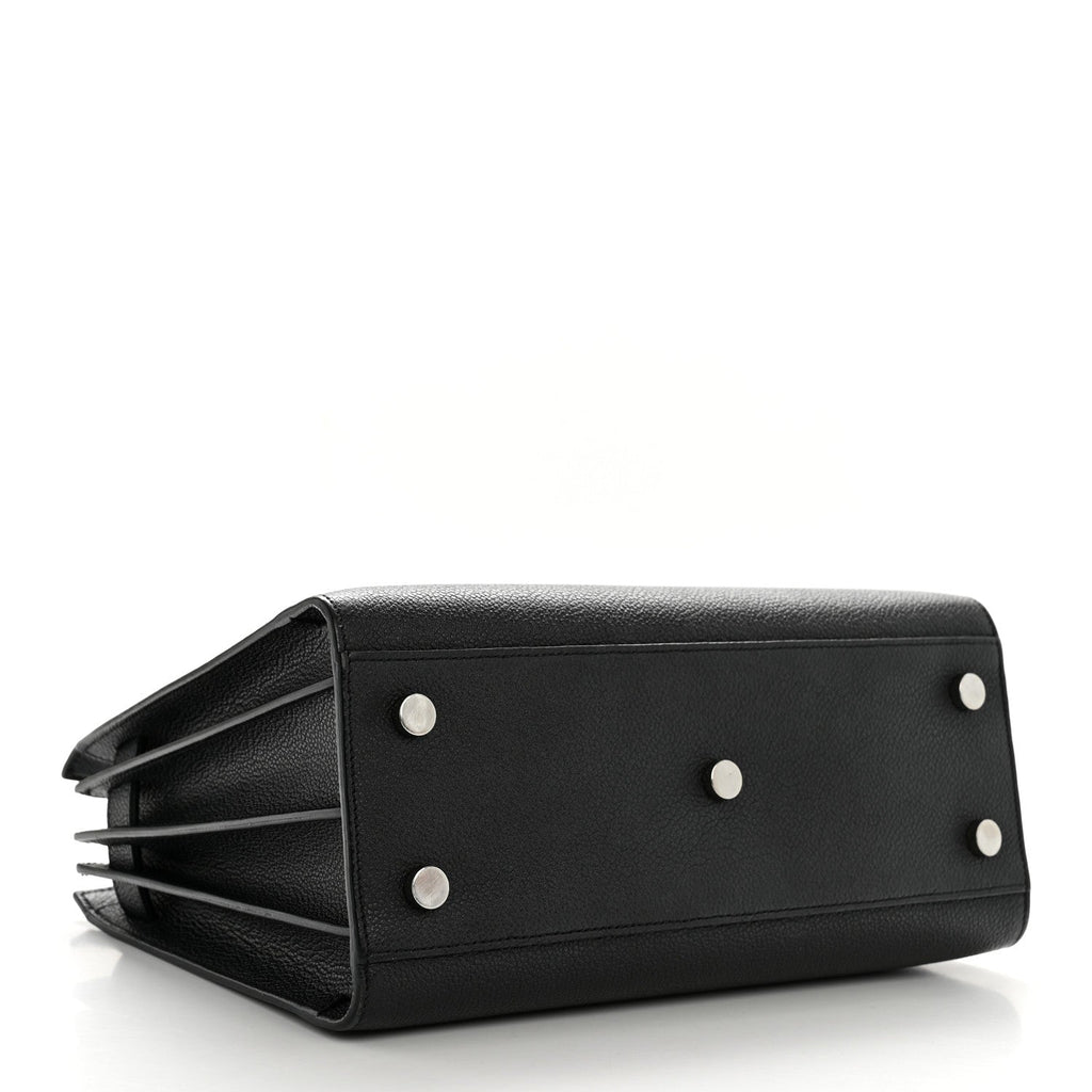 Grained Calfskin Baby Sac De Jour Black