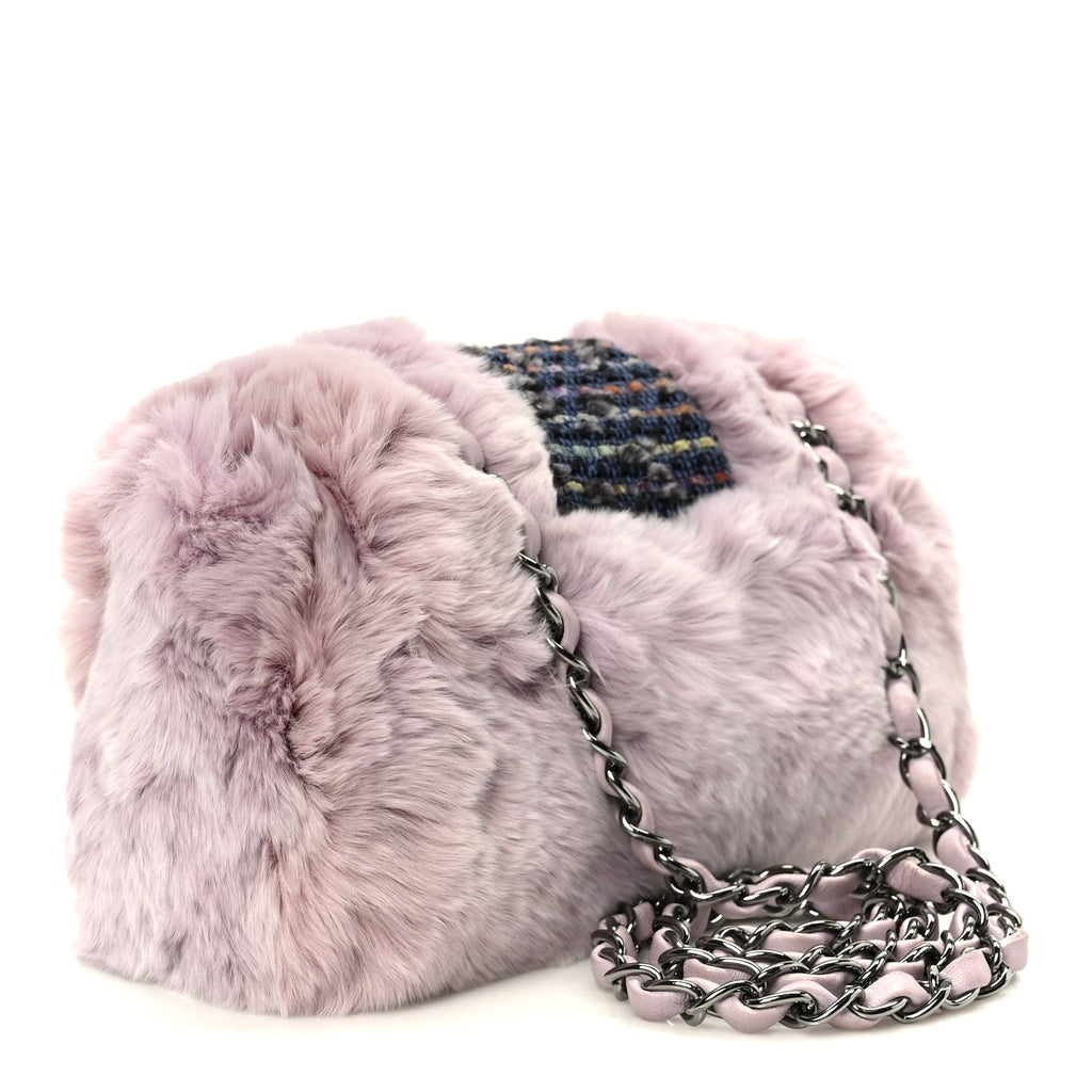 Rabbit Fur Tweed Small Fantasy Flap Lilac