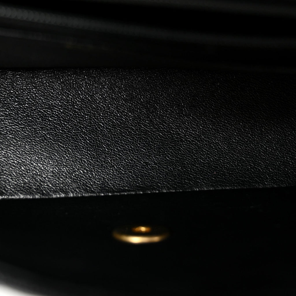 Caviar Quilted Mini Top Handle Rectangular Flap Black