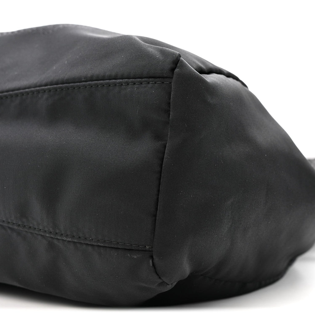 Tessuto Nylon Jacquard Logo Drawstring Tote Black