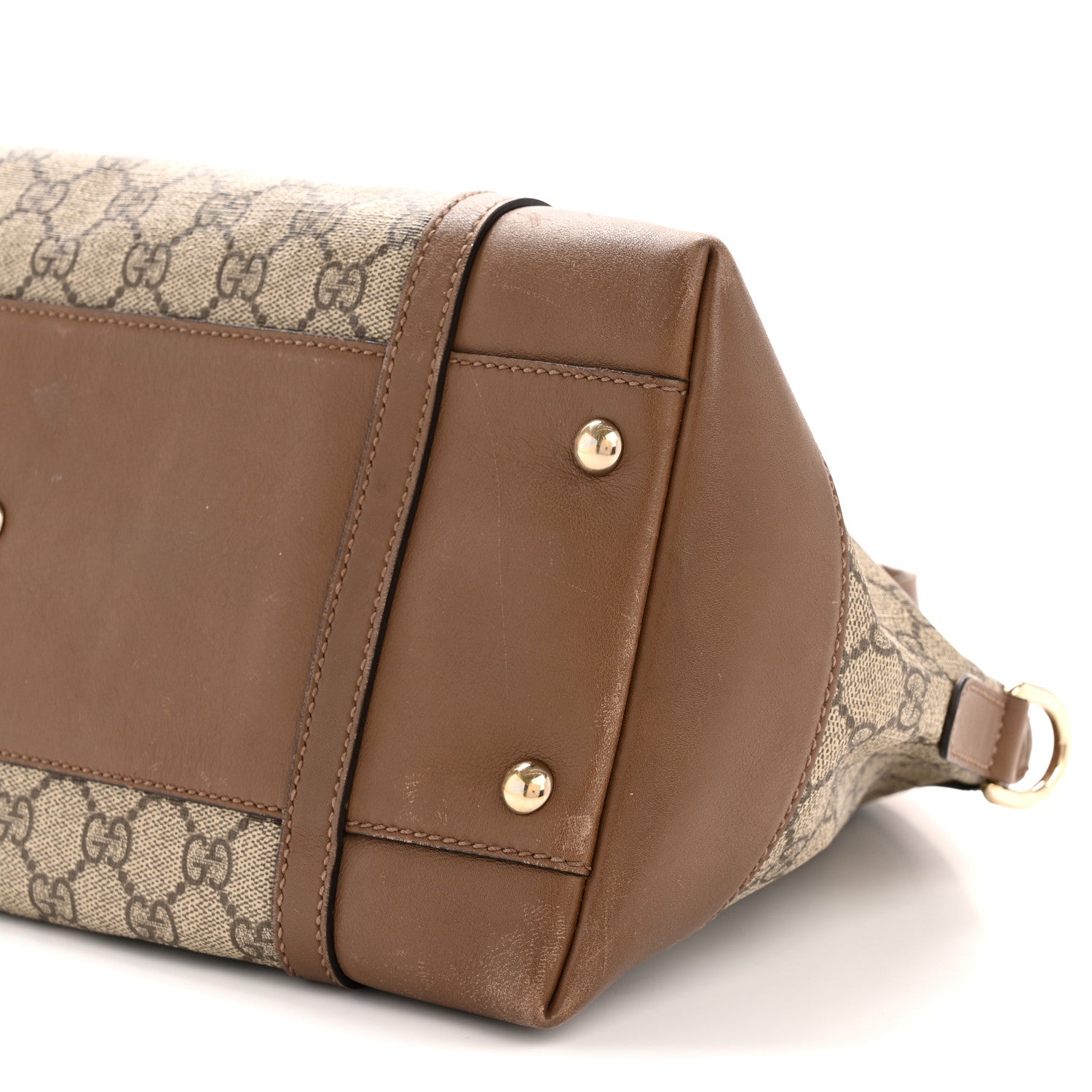 GG Supreme Monogram Medium Nice Top Handle Dome Bag Brown