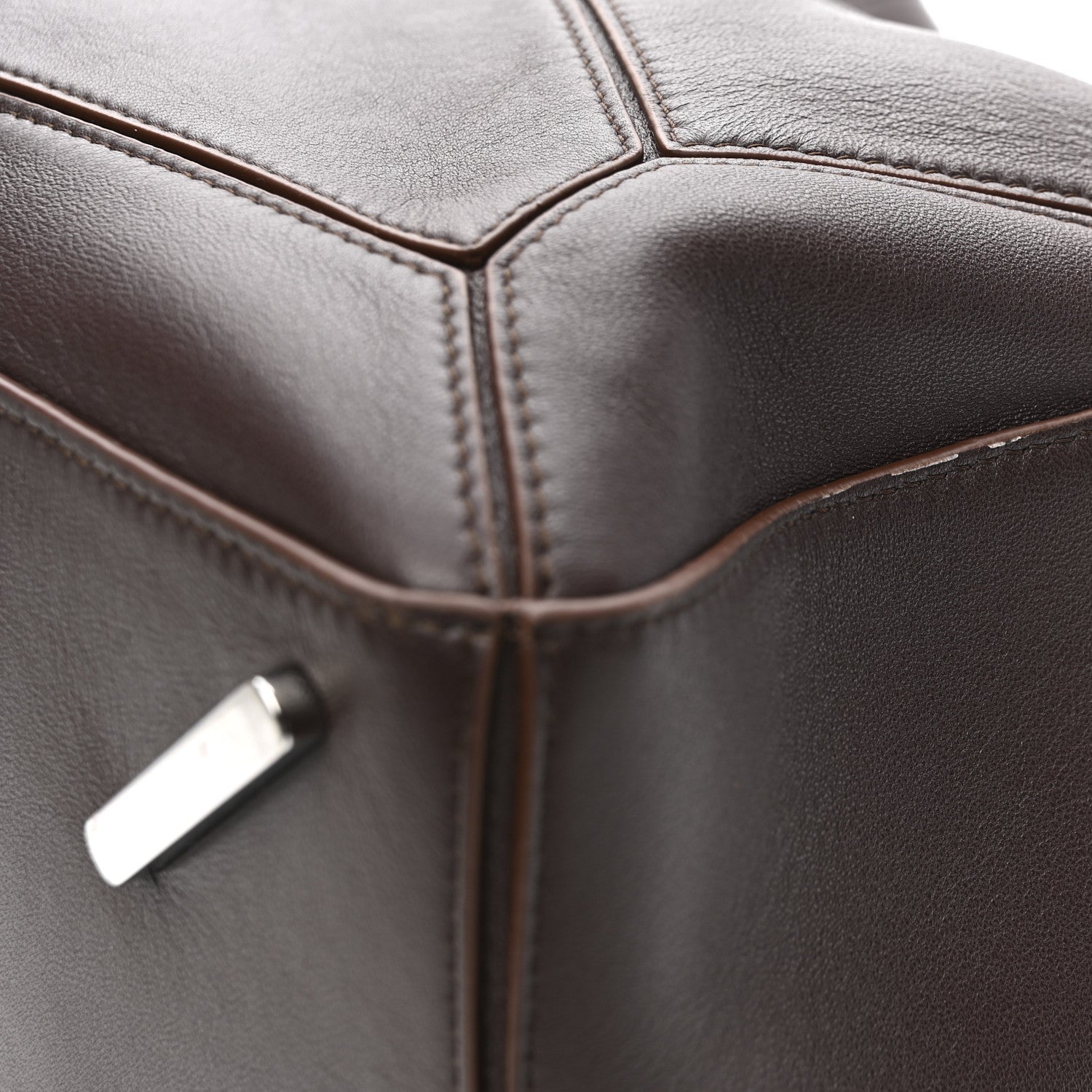 Nappa Lambskin Large Featherlight Puzzle Bag Dark Chestnut
