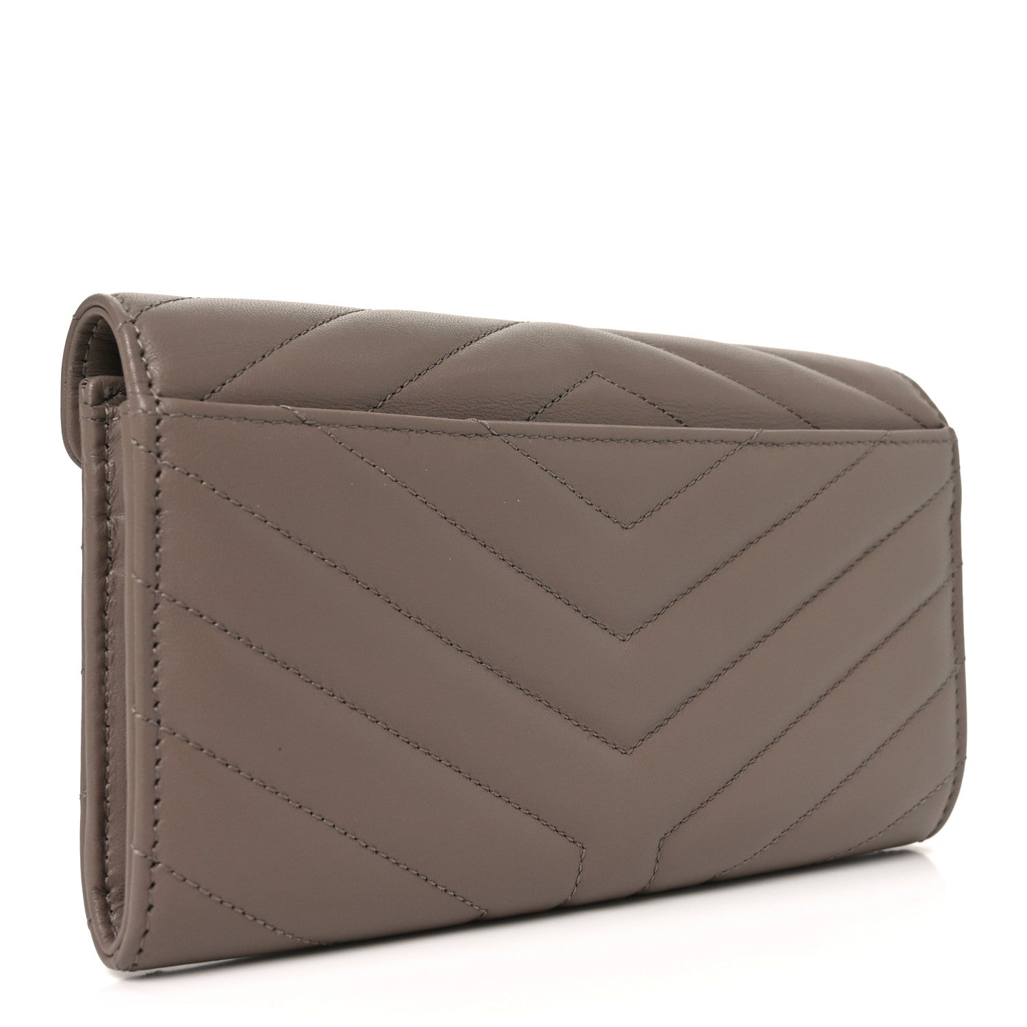 Lambskin Y Quilted Monogram Large Loulou Flap Wallet Mink