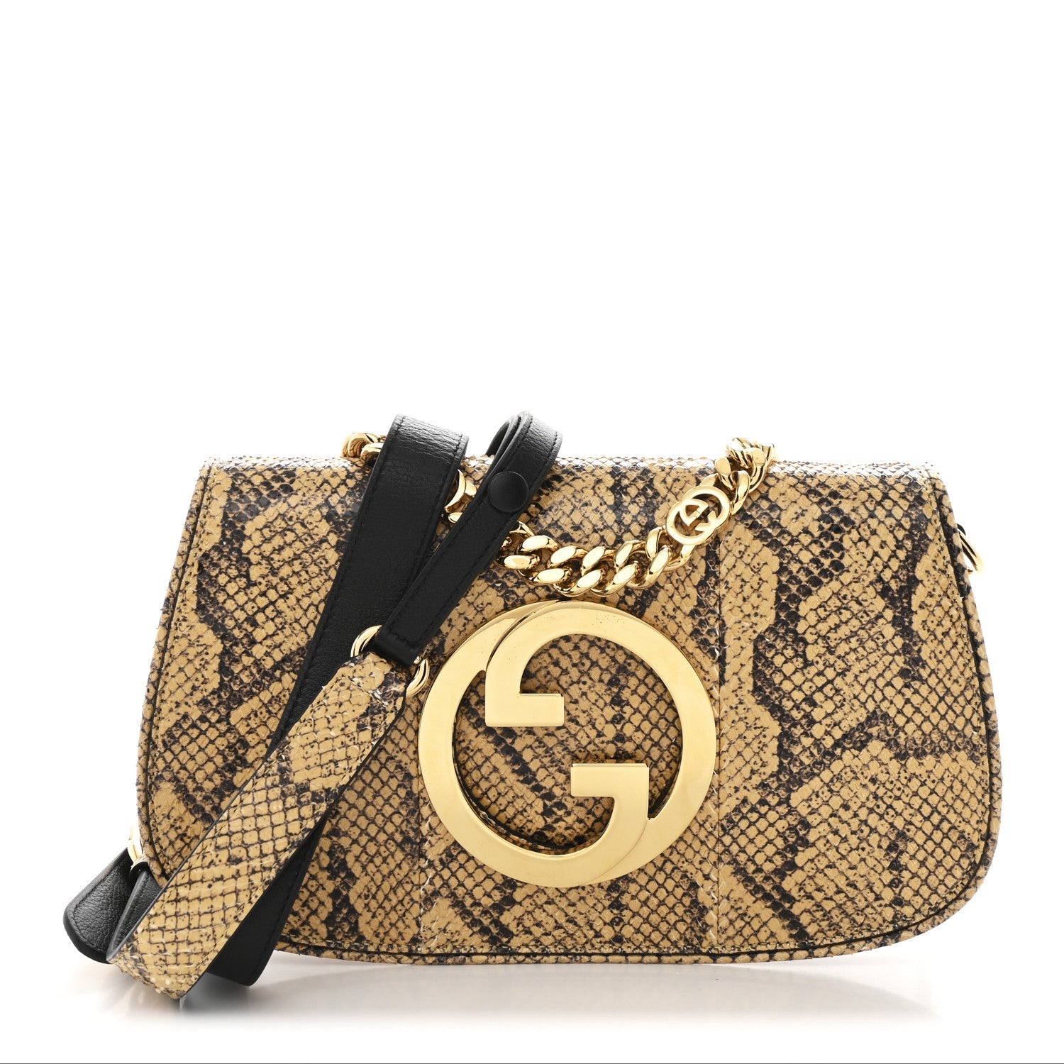 Roxy Snakeskin Blondie Chain Shoulder Flap Bag Roccia