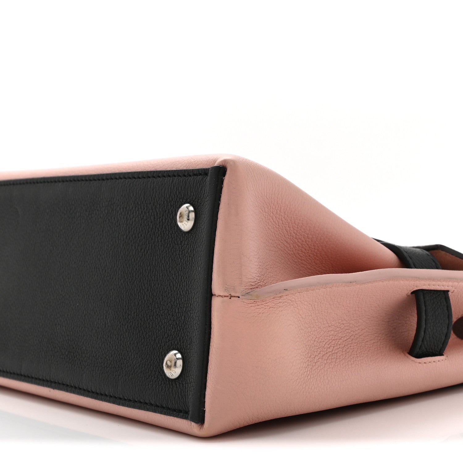 Soft Calfskin Embroidered Lockme Ever BB Rose Pink Snow White Black