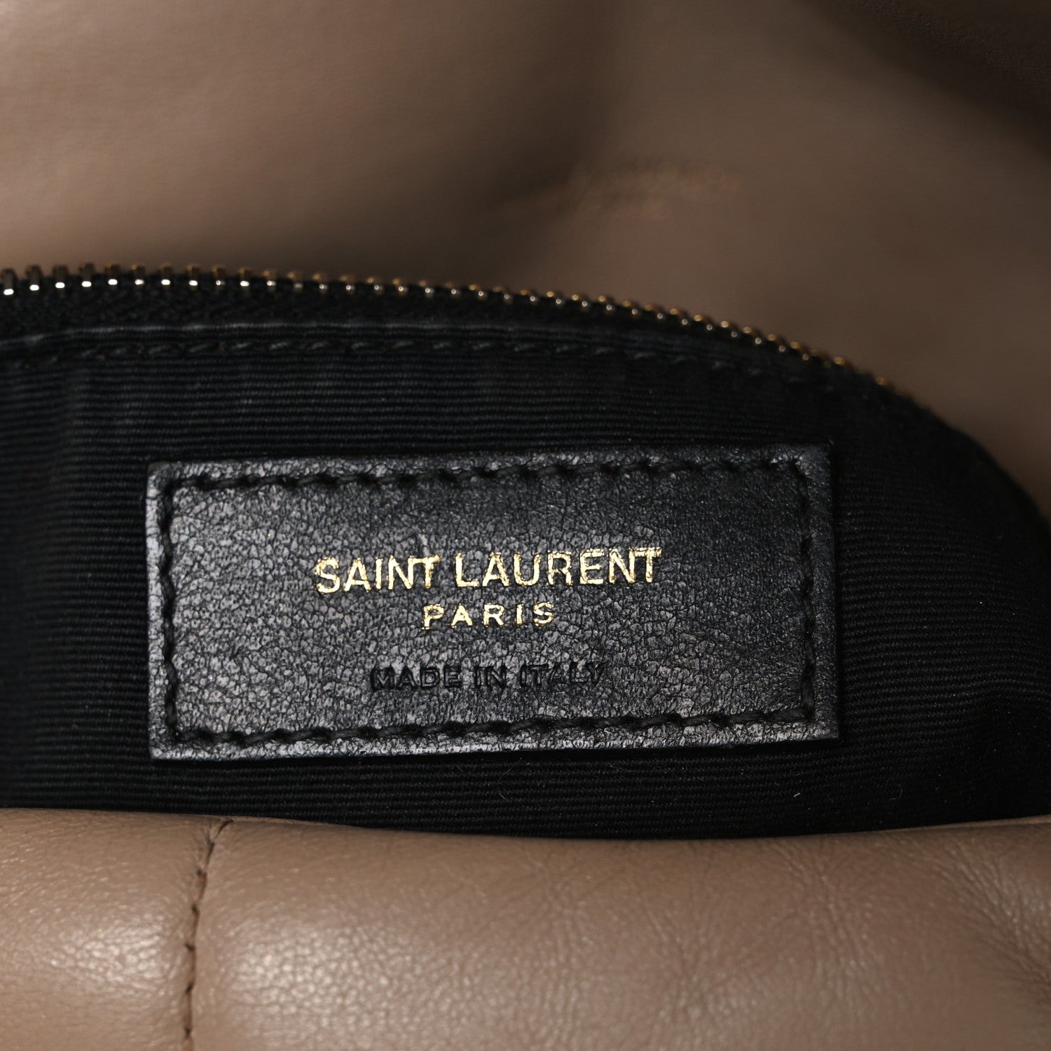 Lambskin Quilted Small Loulou Puffer Monogram Chain Satchel Dark Beige