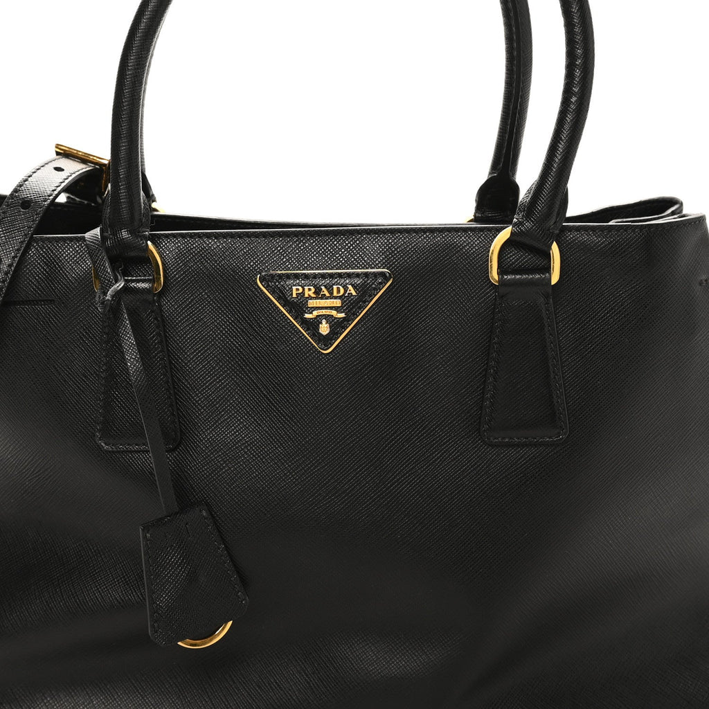 Saffiano Lux Medium Tote Black