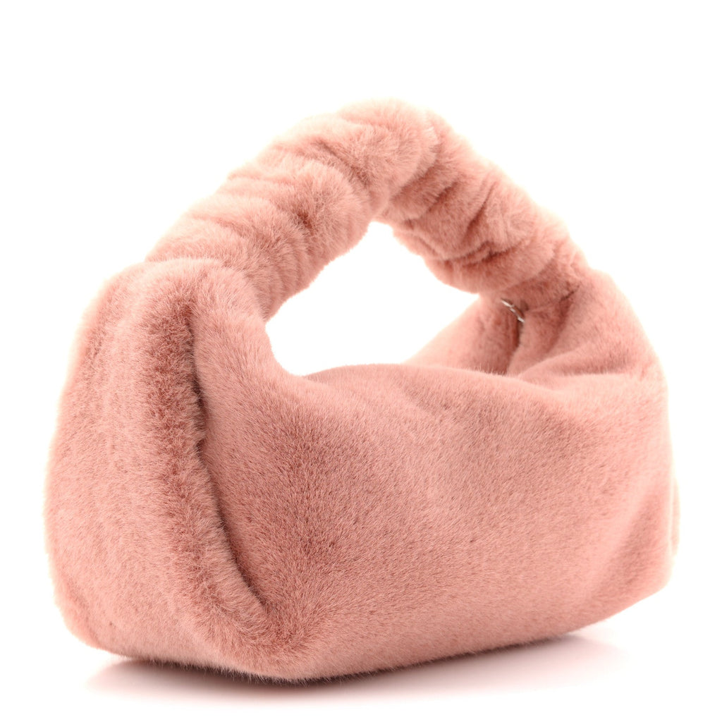 Faux Fur Mini Scrunchie Bag Pink