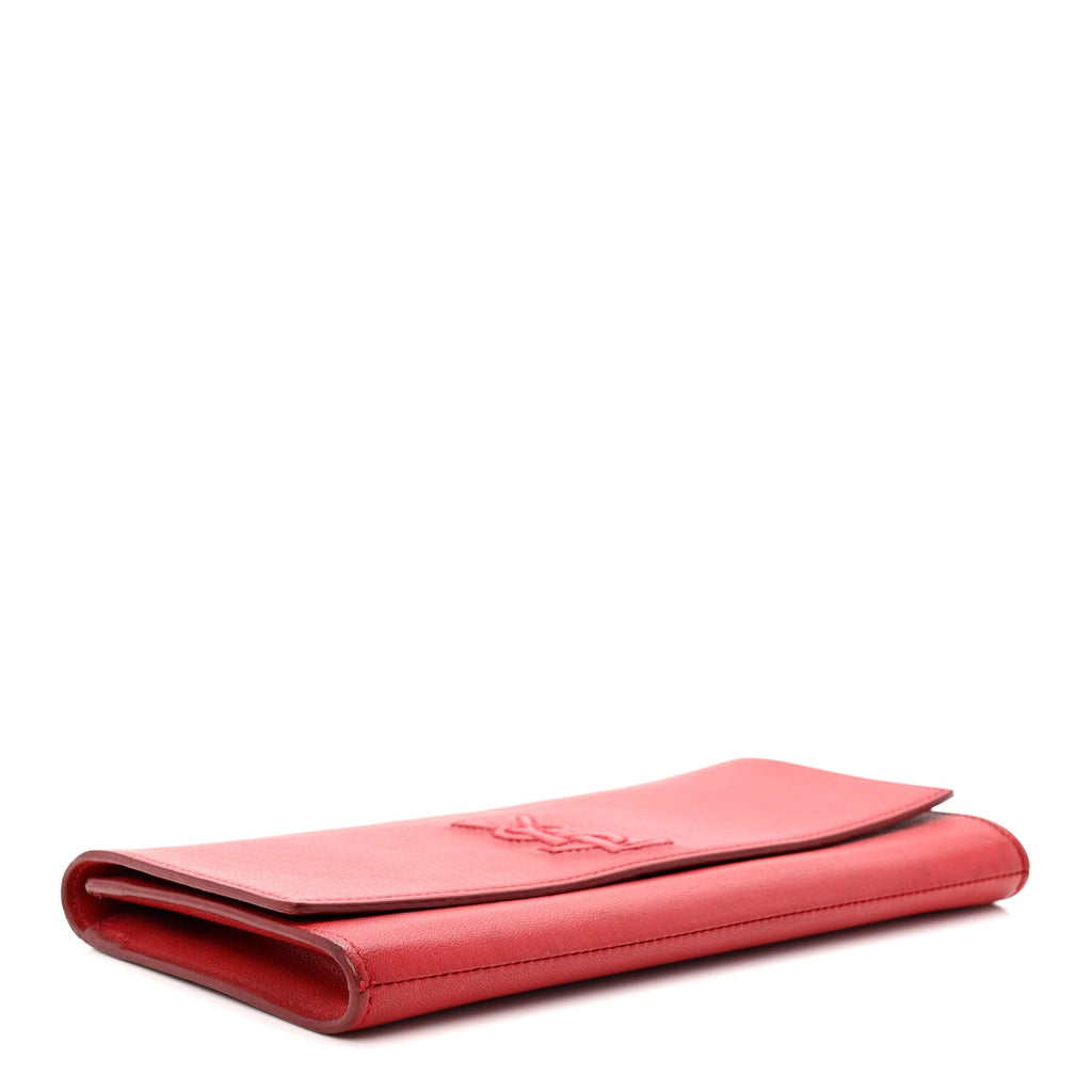 Textured Calfskin Monogram Small Belle De Jour Clutch Red
