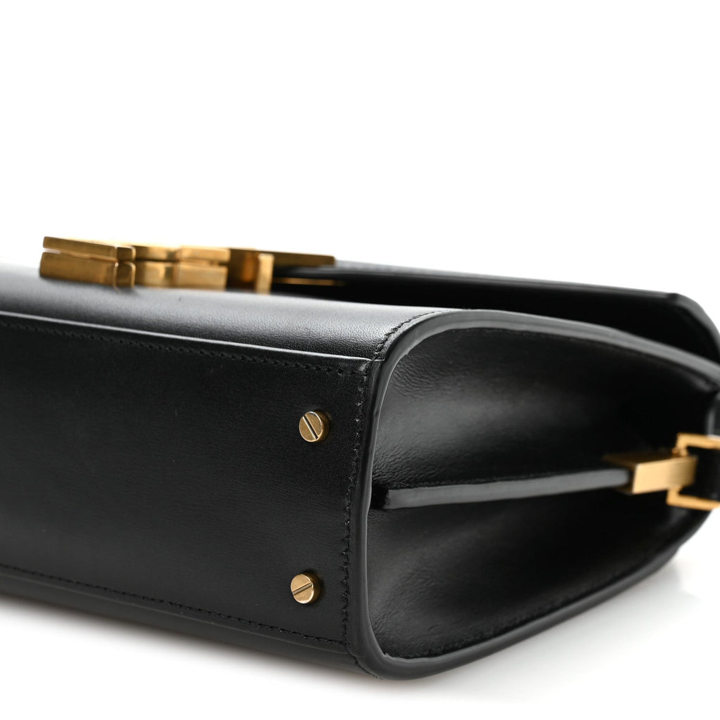 Calfskin Mini Classic Monogram Cassandra Top Handle Black