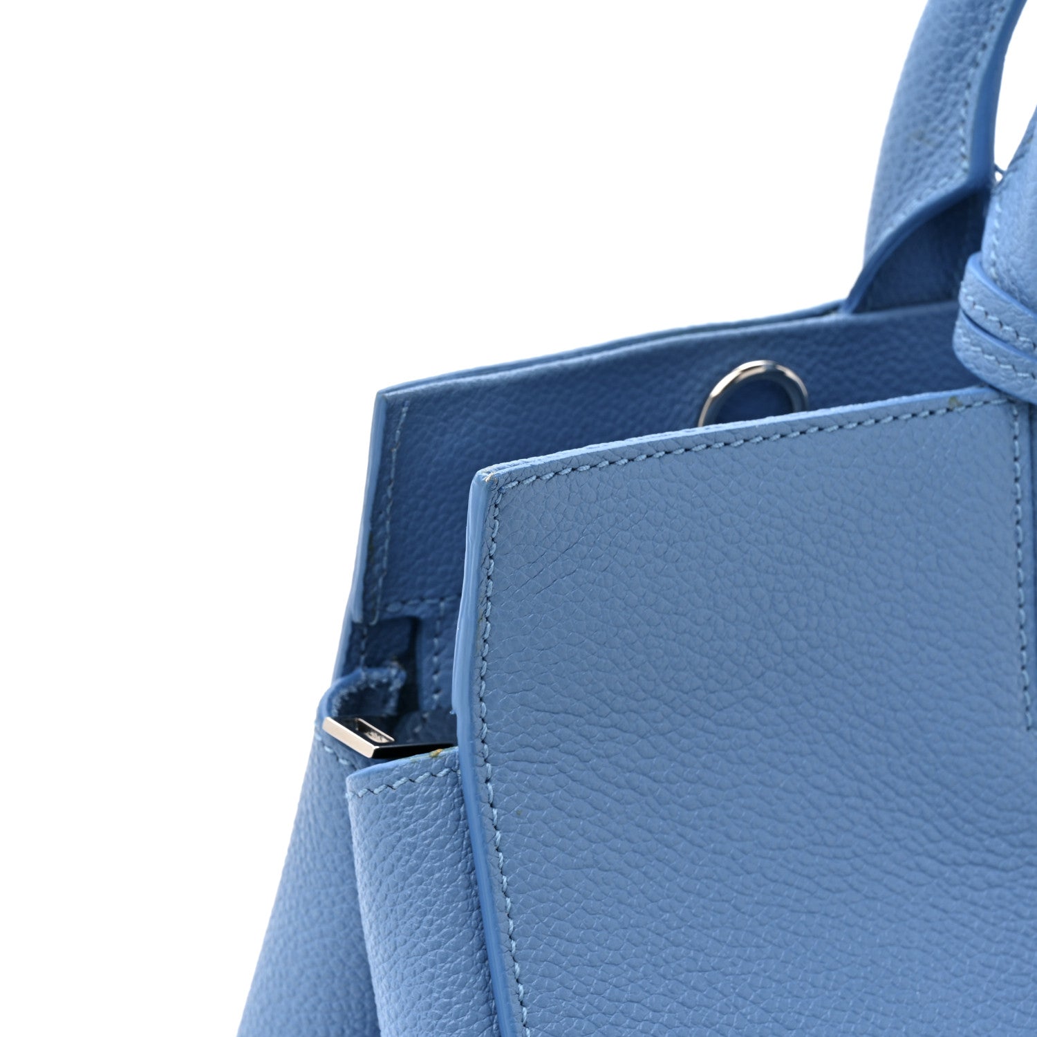 Grained Calfskin Small Rive Gauche Cabas Blue Clair
