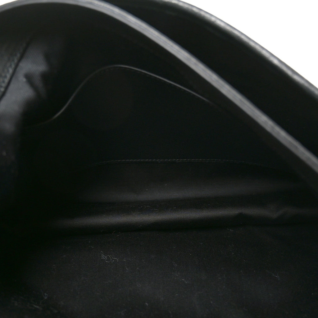 Grained Lambskin Monogram Large Niki Chain Satchel Black