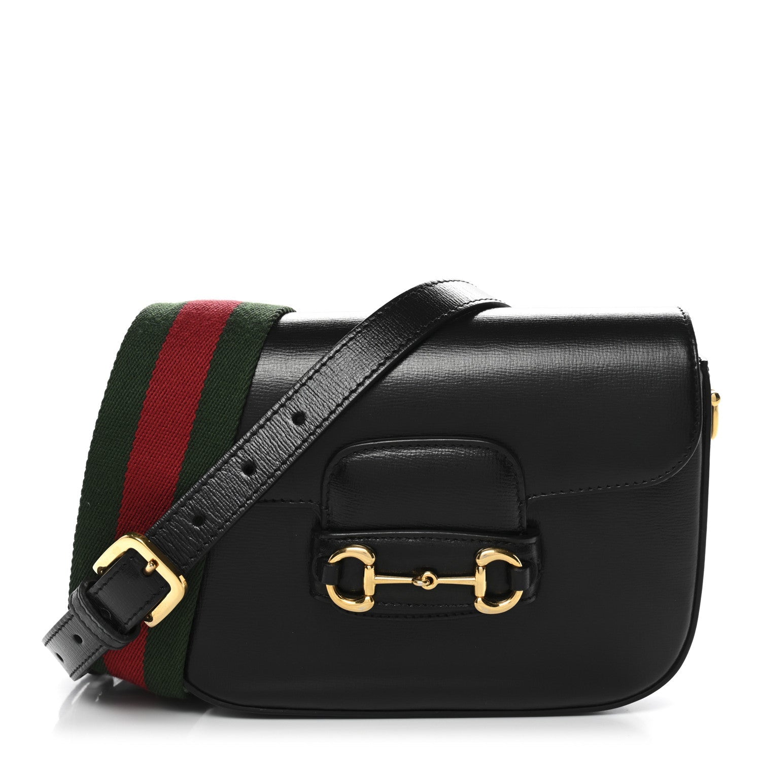 Azalea Calfskin Web Mini Horsebit 1955 Shoulder Bag Black