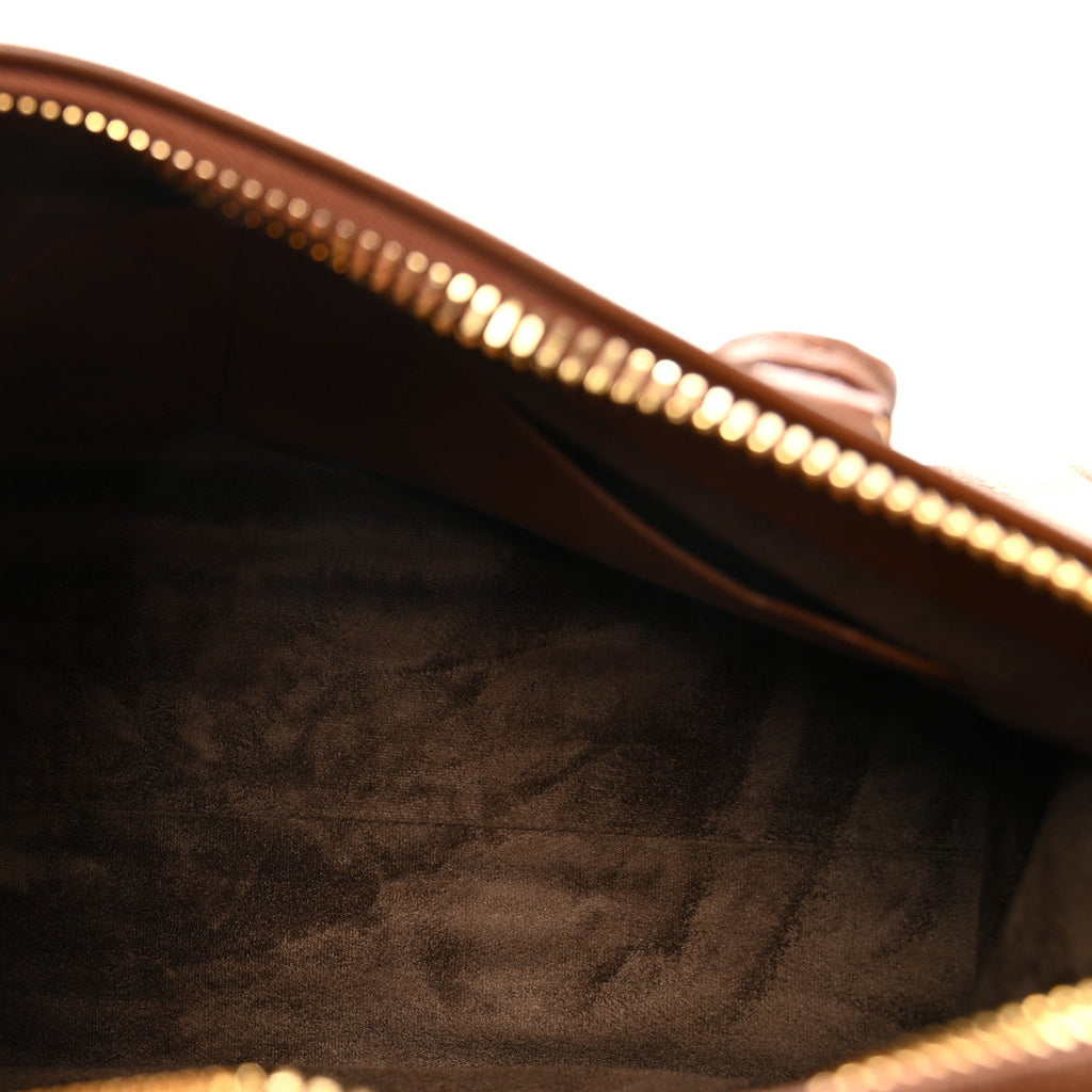 Grained Calfskin Tote Tobacco