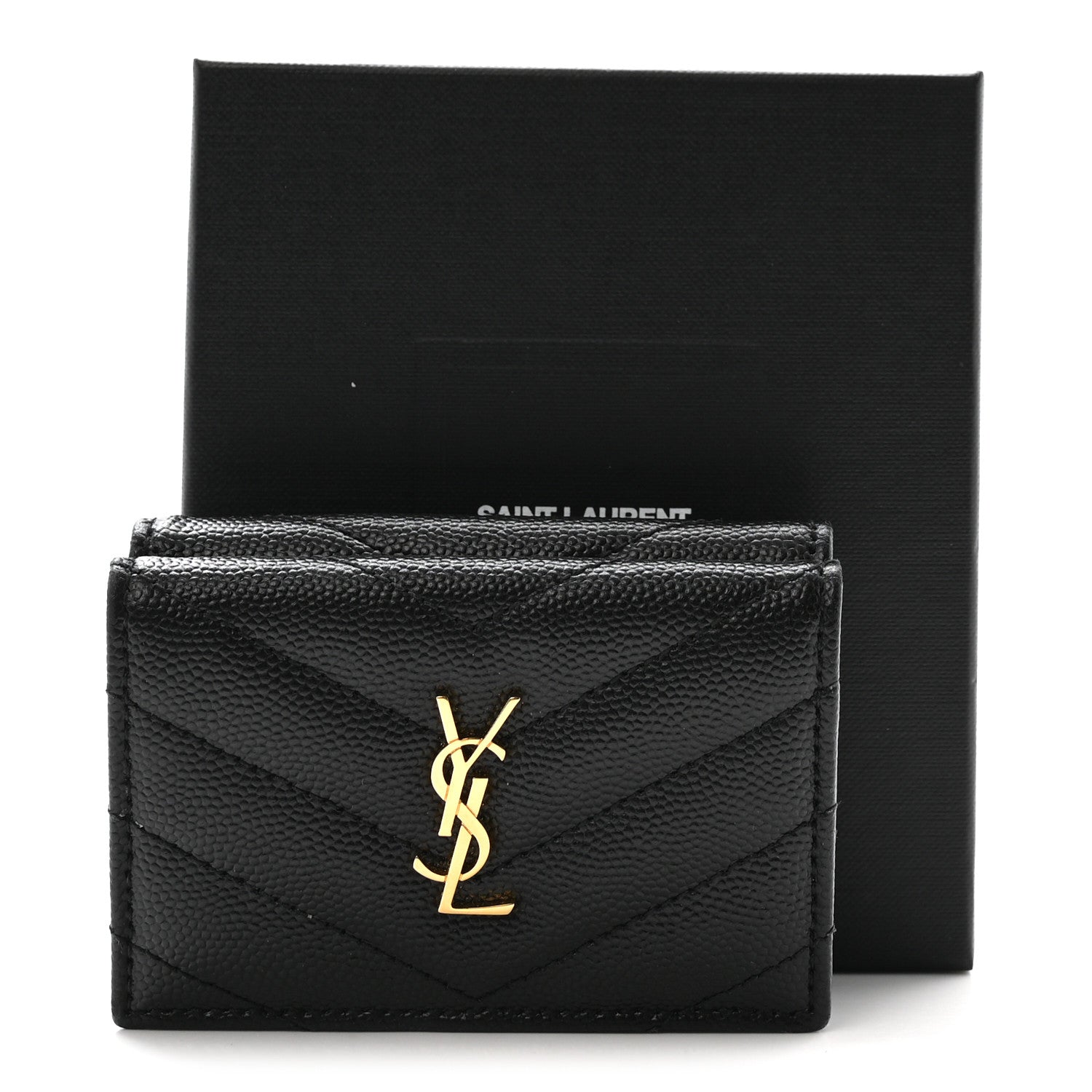 Grain De Poudre Matelasse Chevron Monogram Origami Tiny Wallet Black