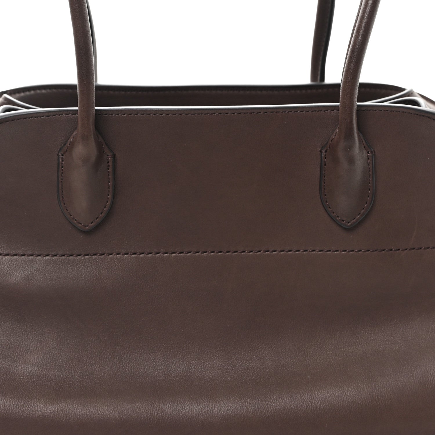 Polished Saddle Calfskin Margaux Shoulder 12 Hippo Grey