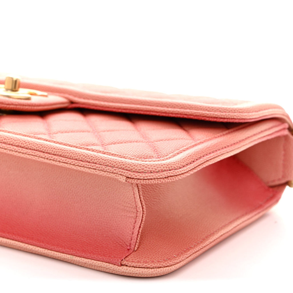 Caviar Quilted Medium Sunset On The Sea Flap Coral