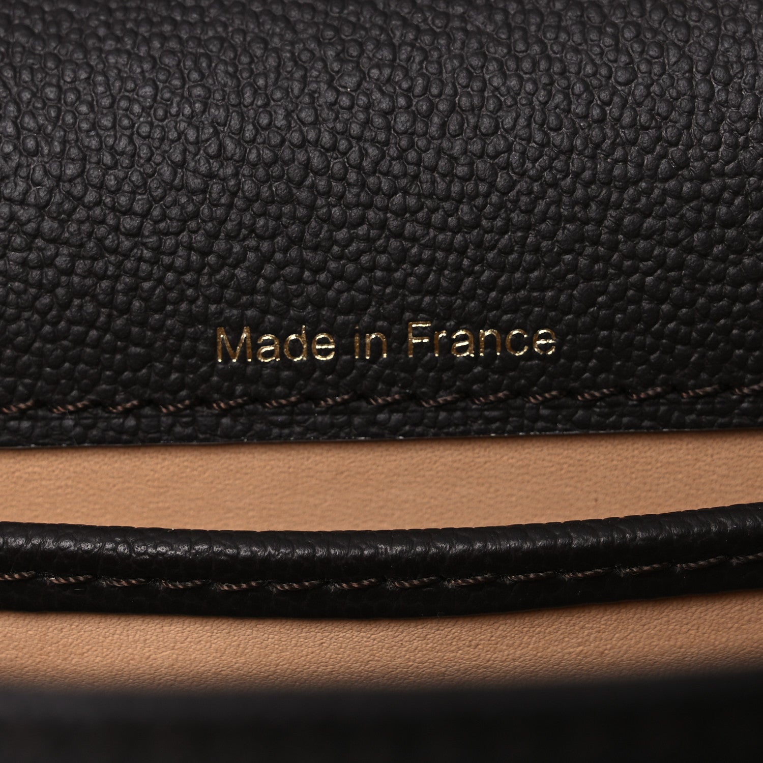 Grained Calfskin Bi-Color Brillant Mini Satchel Black