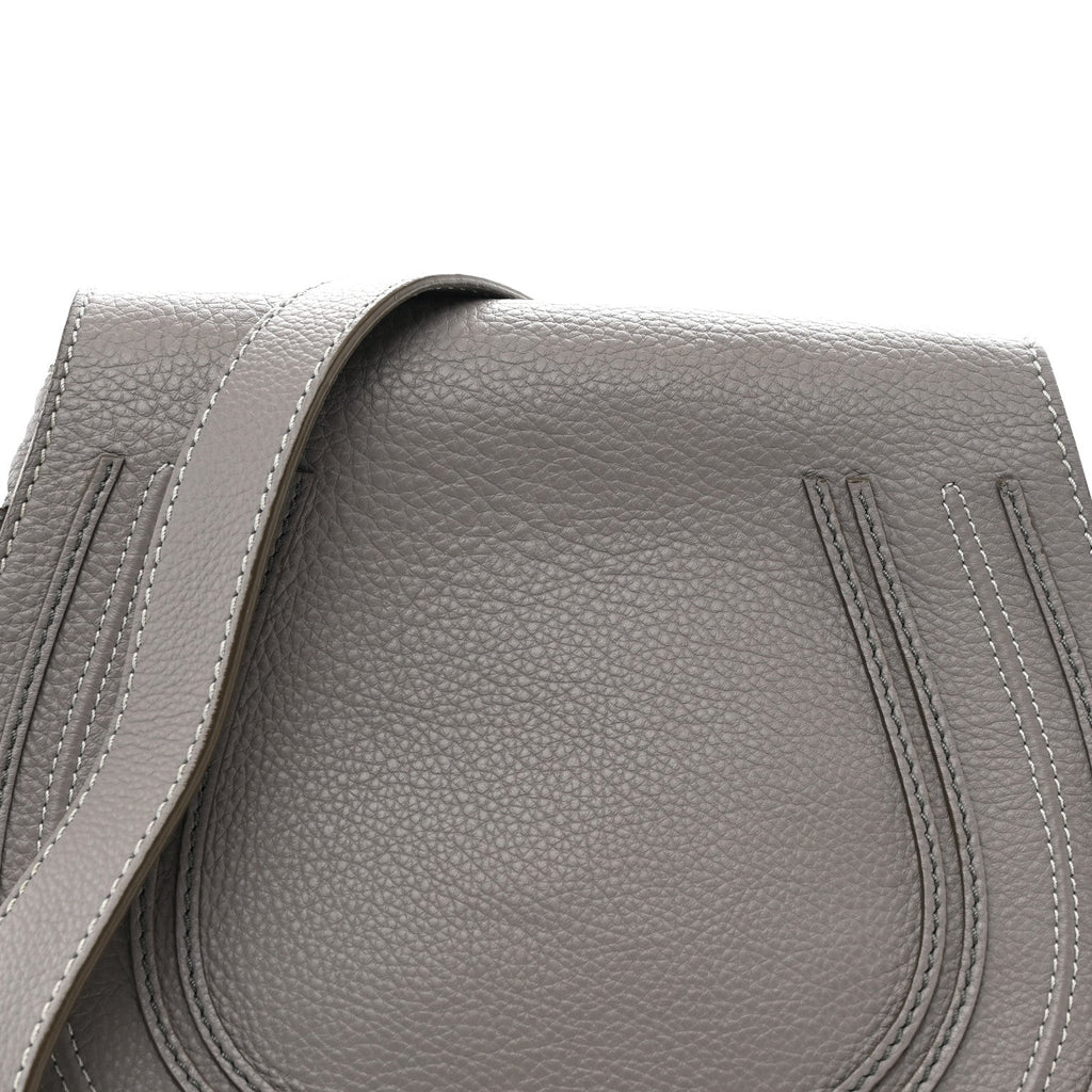 Calfskin Medium Marcie Round Crossbody Bag Cashmere Grey