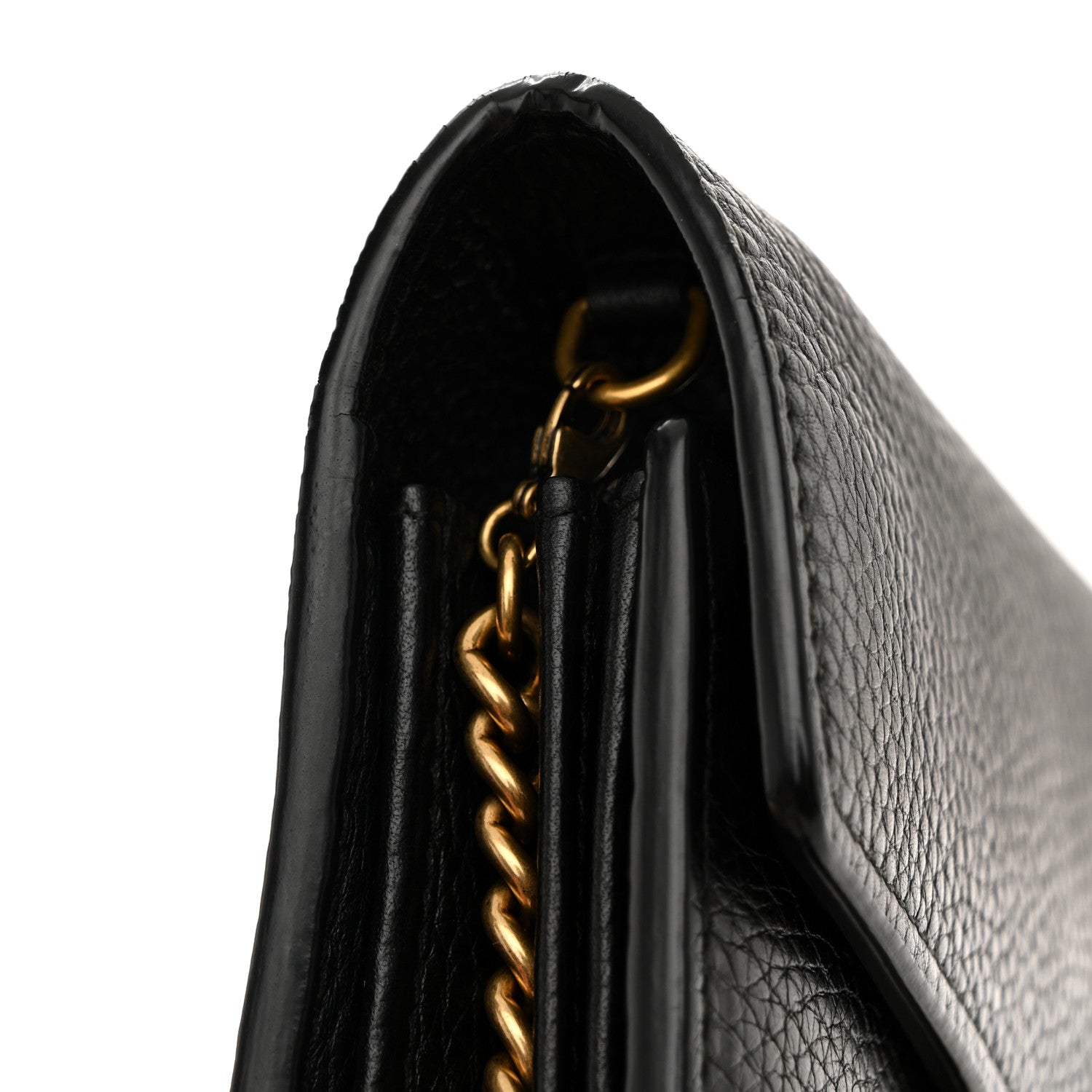 Calfskin GG Marmont Chain Wallet Black