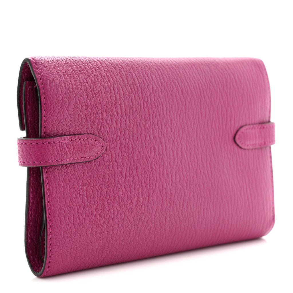 Chevre Mysore Medium Kelly Wallet Fuchsia