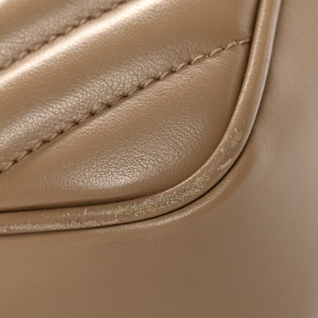 Calfskin Matelasse Monogram Lou Camera Bag Dark Beige