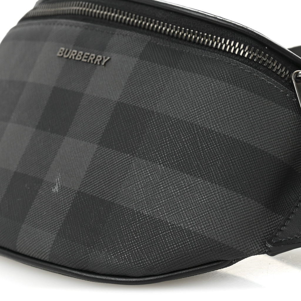 E-canvas Check Cason Bum Bag Charcoal