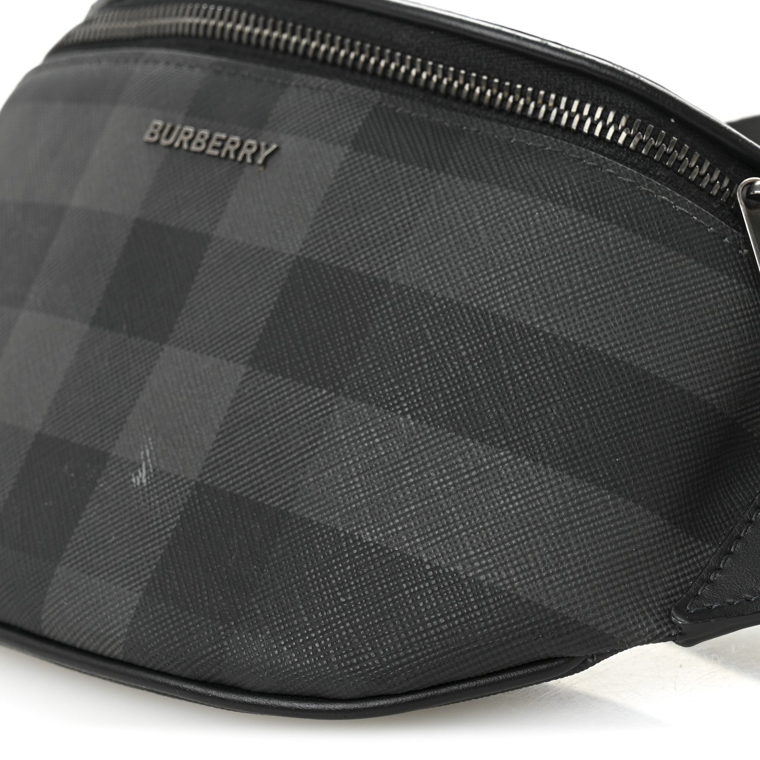 E-canvas Check Cason Bum Bag Charcoal