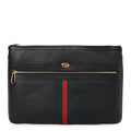 Calfskin Large Ophidia Pouch Clutch Black
