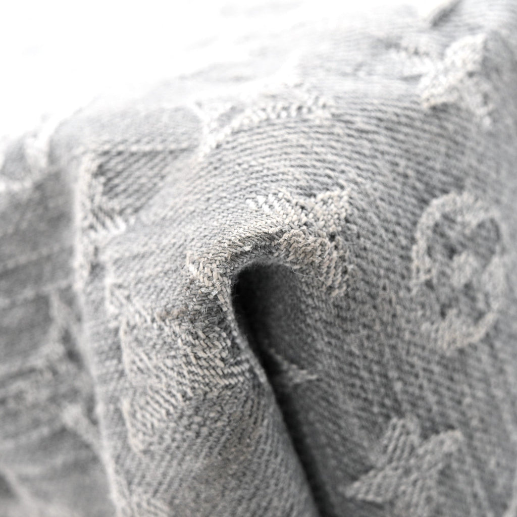 Monogram Denim CarryAll MM Washed Grey