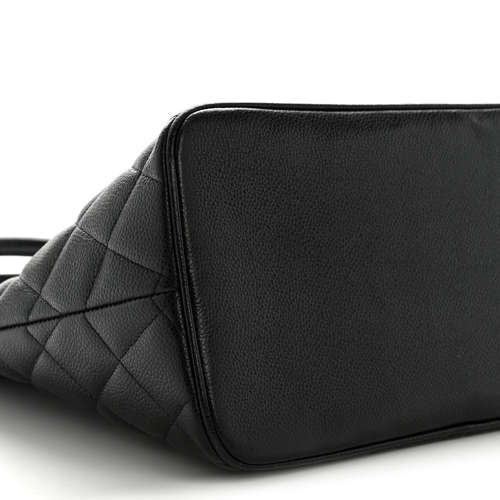 Caviar Quilted Medallion Tote Black