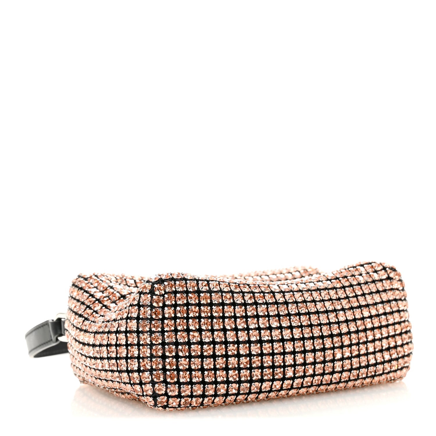 Mesh Crystal Rhinestone Mini Heiress Pouch Faded Neon Orange