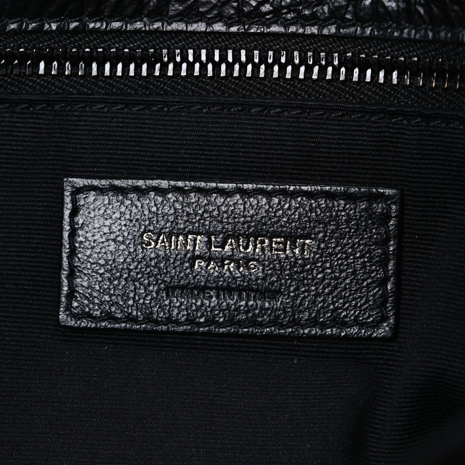 Crocodile Embossed Lambskin Monogram Medium Niki Chain Satchel Black