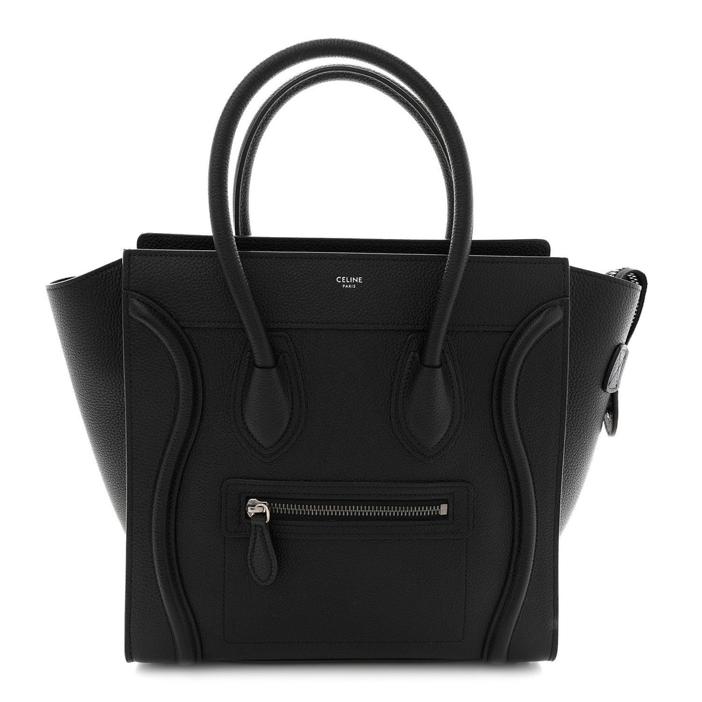 Drummed Calfskin Micro Luggage Black
