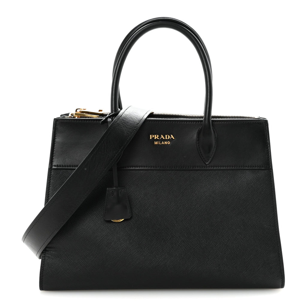 Saffiano City Calfskin Paradigme Bag Black