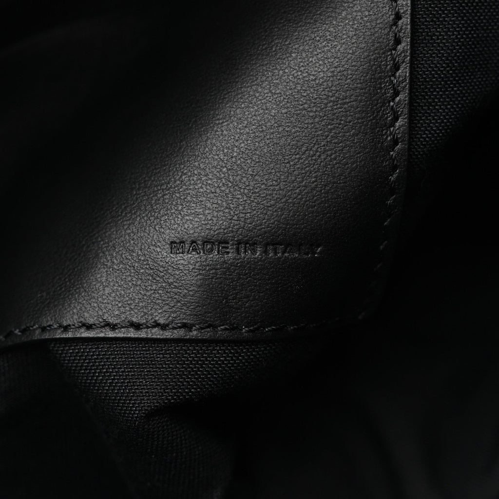 Cotton Canvas Vitello Grace Light Logo Flat Pouch Black