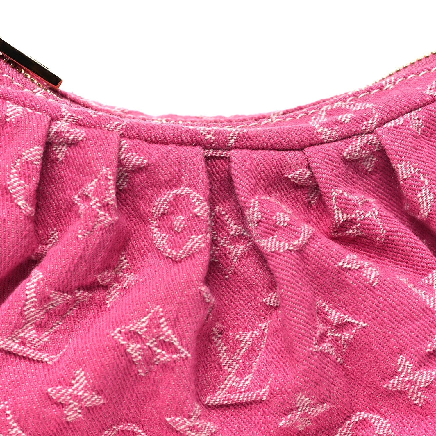 Monogram Denim Pochette Valley Fuchsia