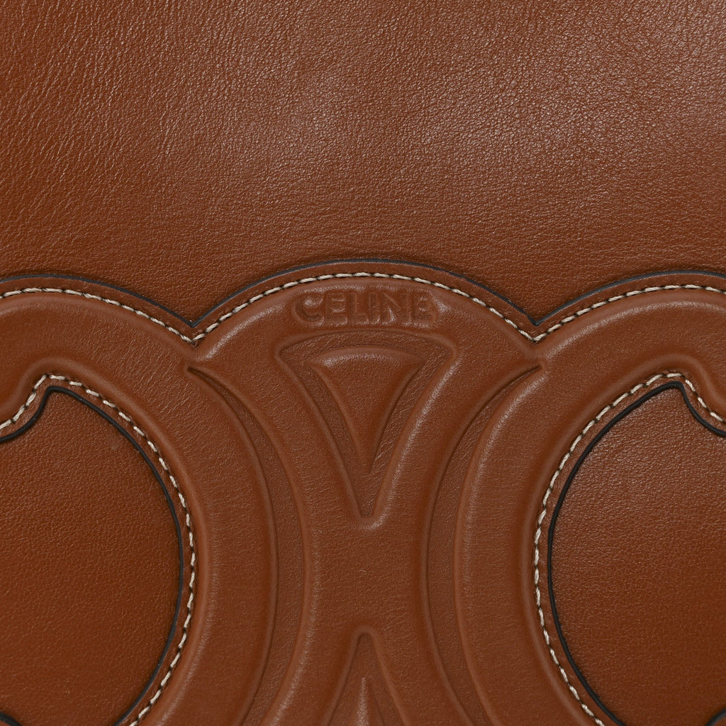 Smooth Calfskin Small Cuir Triomphe Bucket Bag Tan
