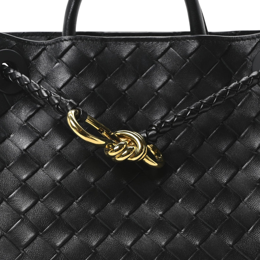 Nappa Intrecciato Small Andiamo Shoulder Bag Black