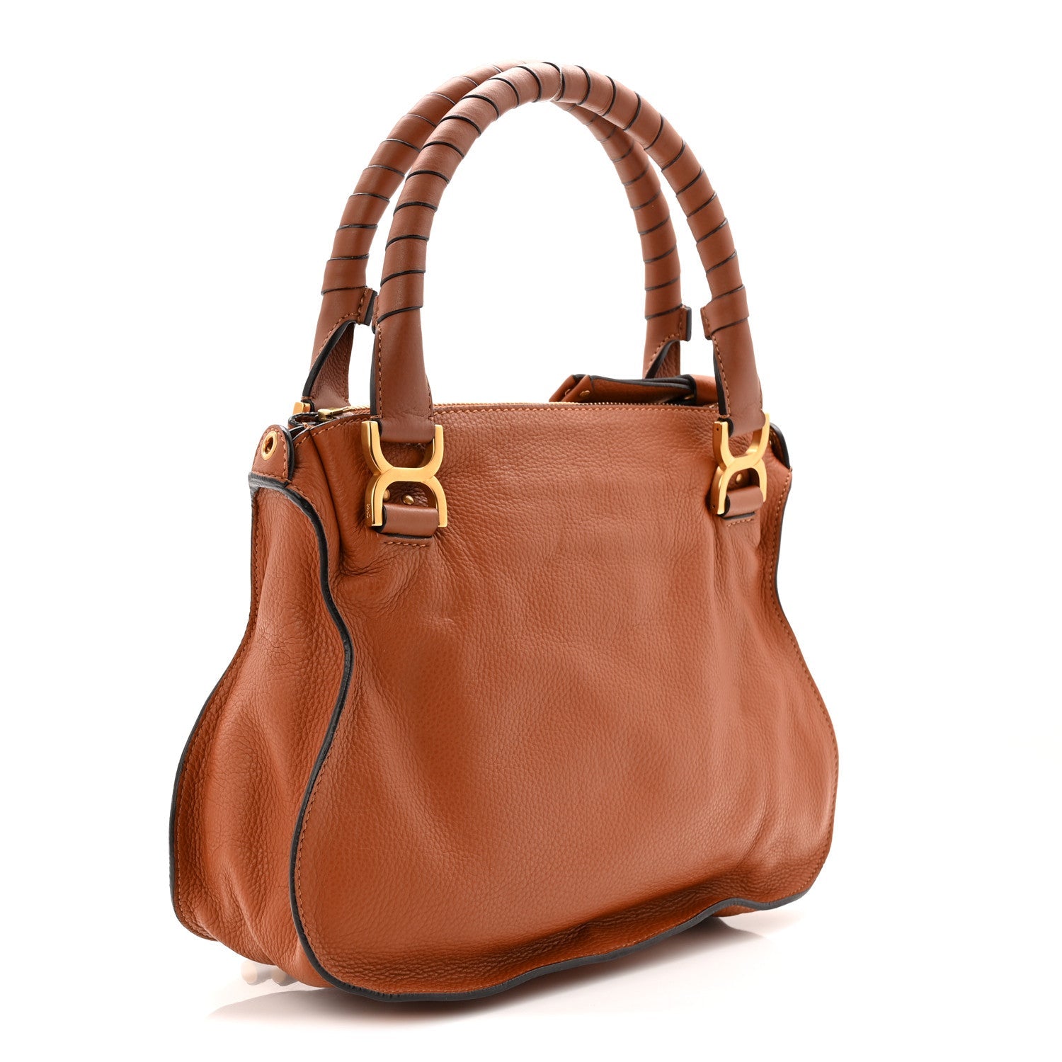 Calfskin Small Marcie Satchel Tan