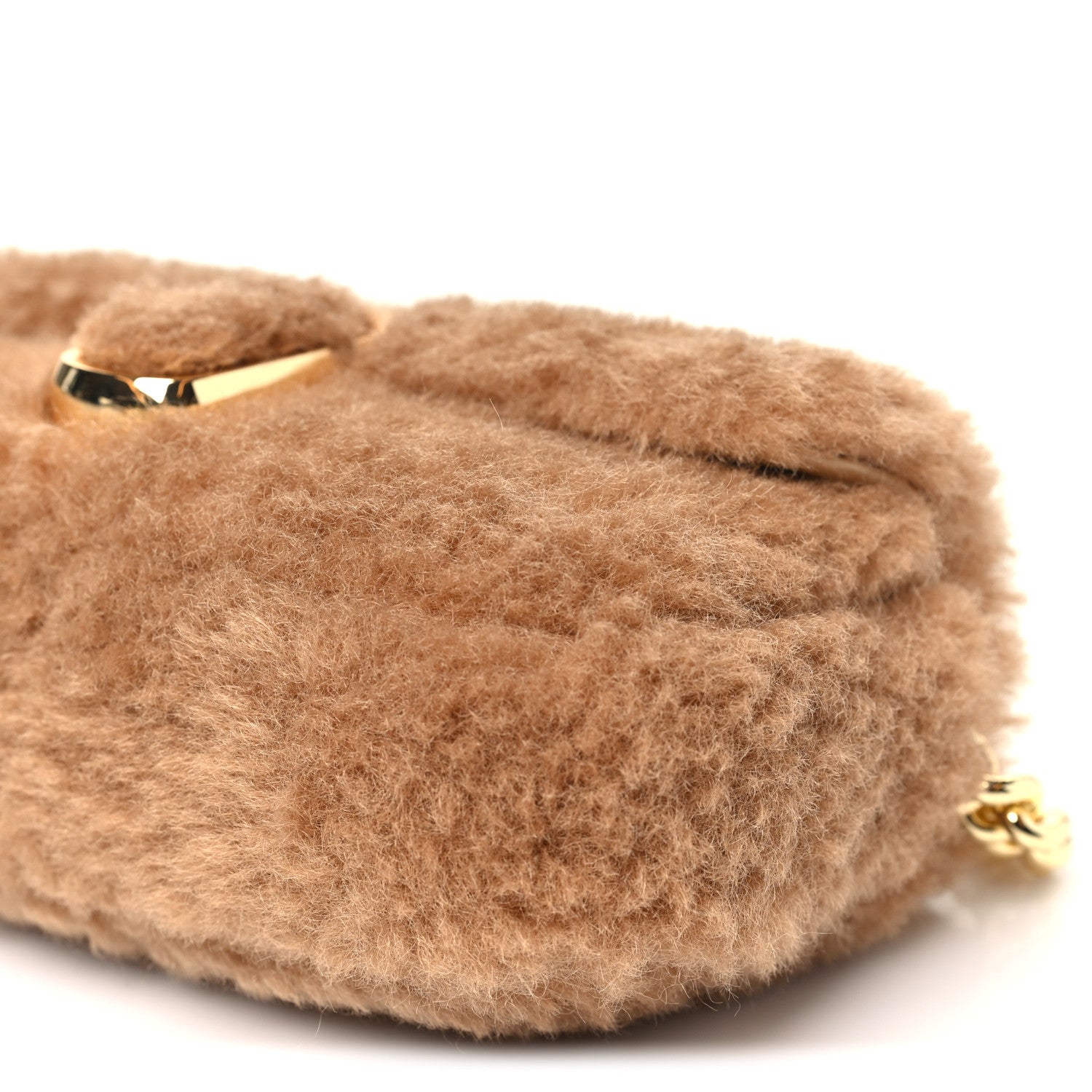 Faux Fur Calfskin Mini The Teddy J Marc Shoulder Bag Camel
