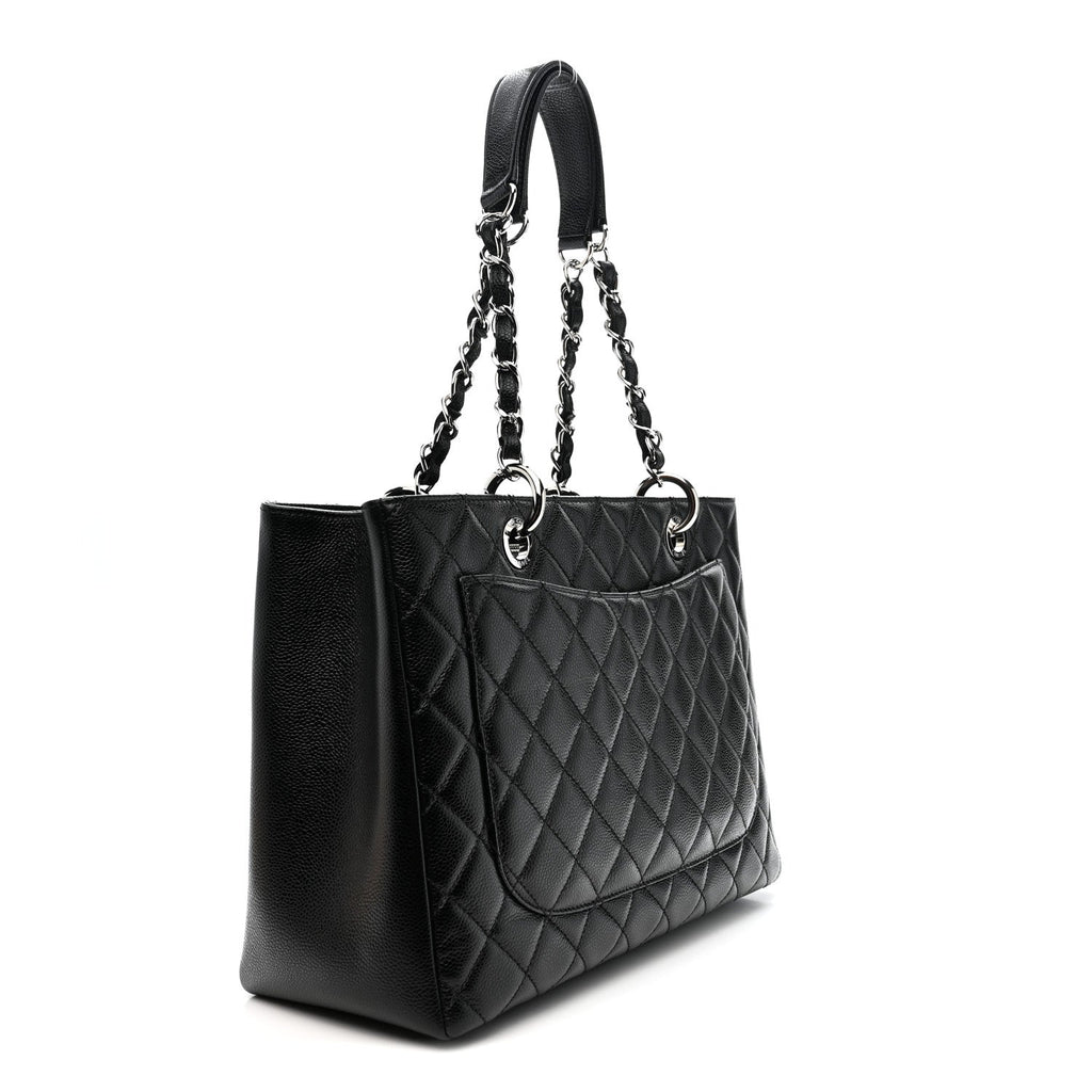 Caviar Quilted Grand Shopping Tote GST Black