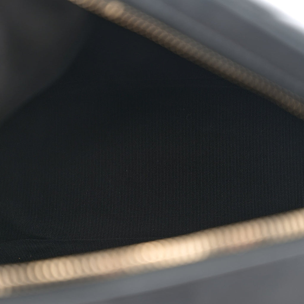 Lambskin Quilted Studded Quilted Vanity Case With Chain Black