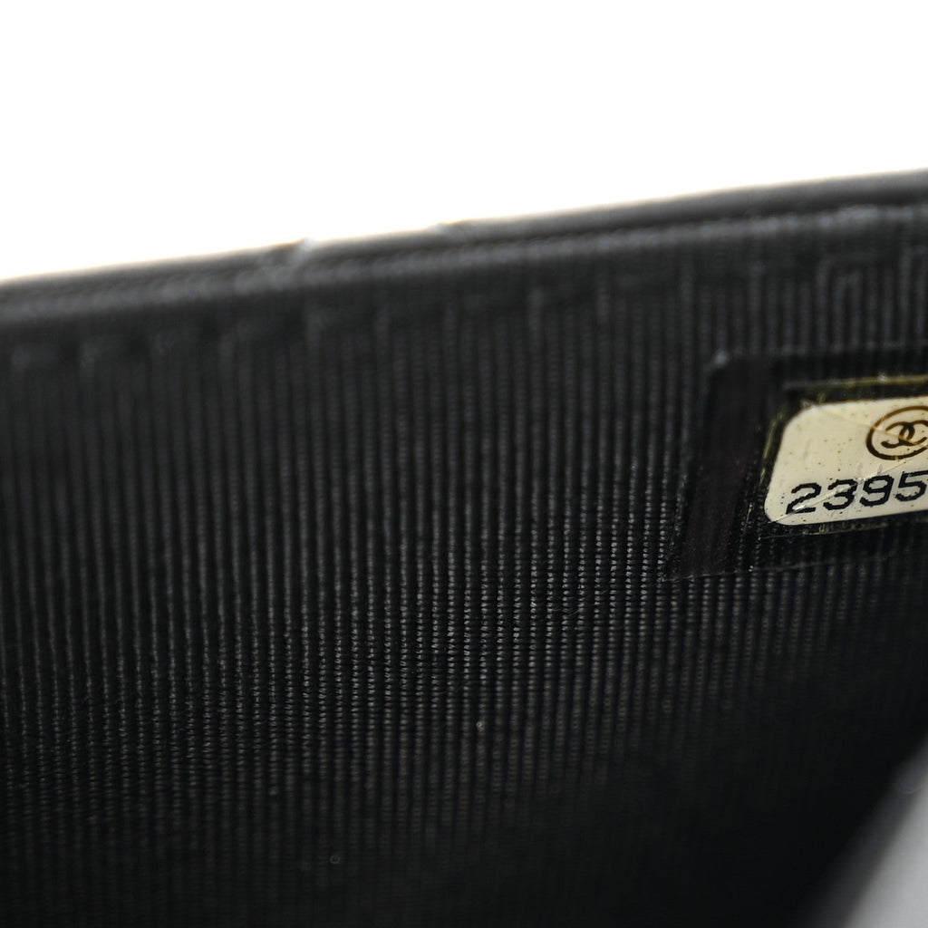 Lambskin Quilted Wallet On Chain WOC Black