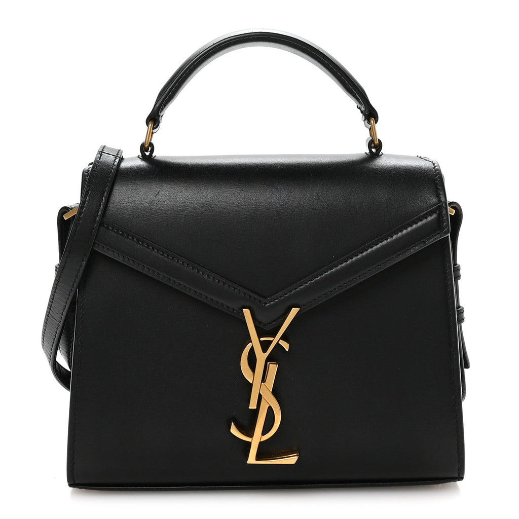 Calfskin Mini Classic Monogram Cassandra Top Handle Black
