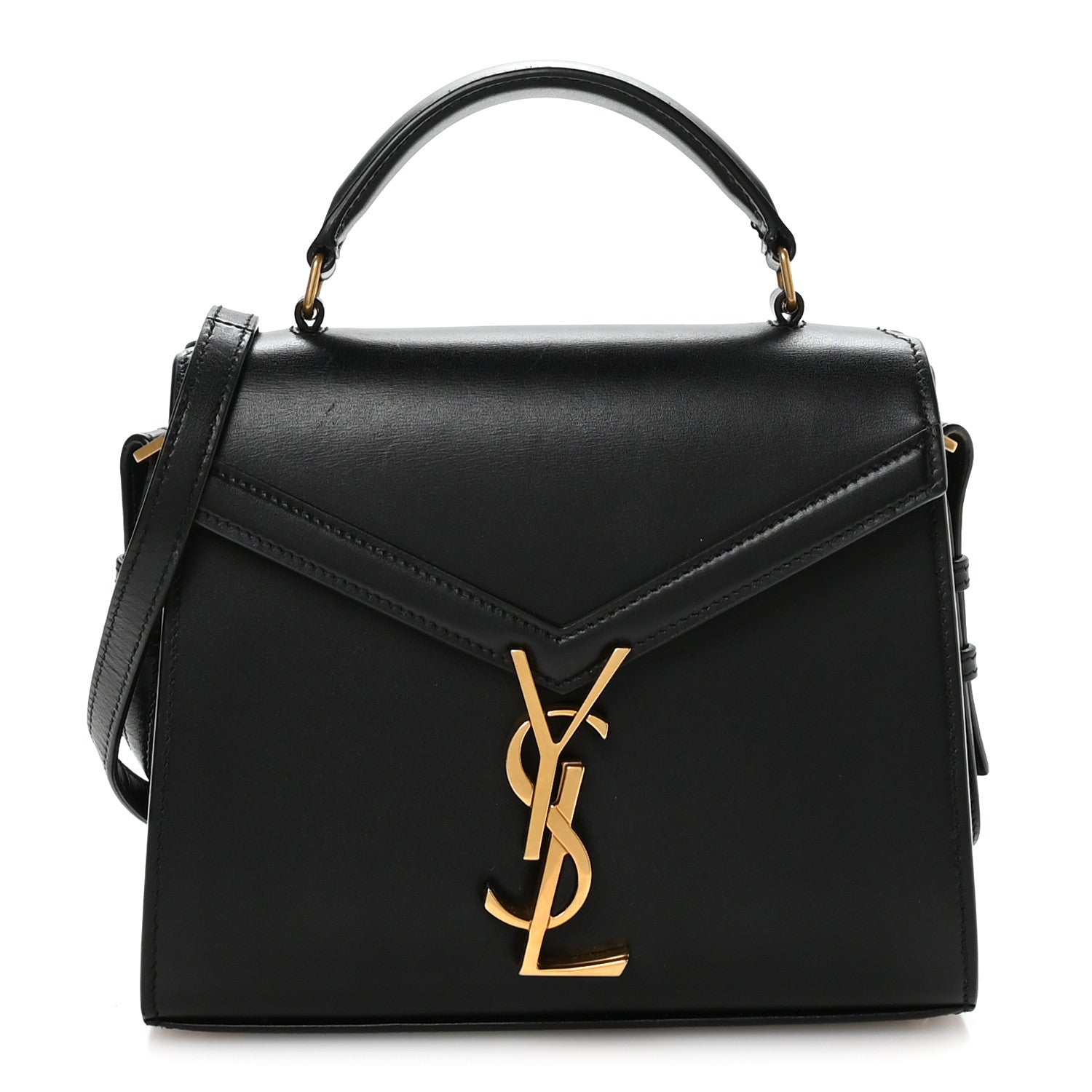 Calfskin Mini Classic Monogram Cassandra Top Handle Black
