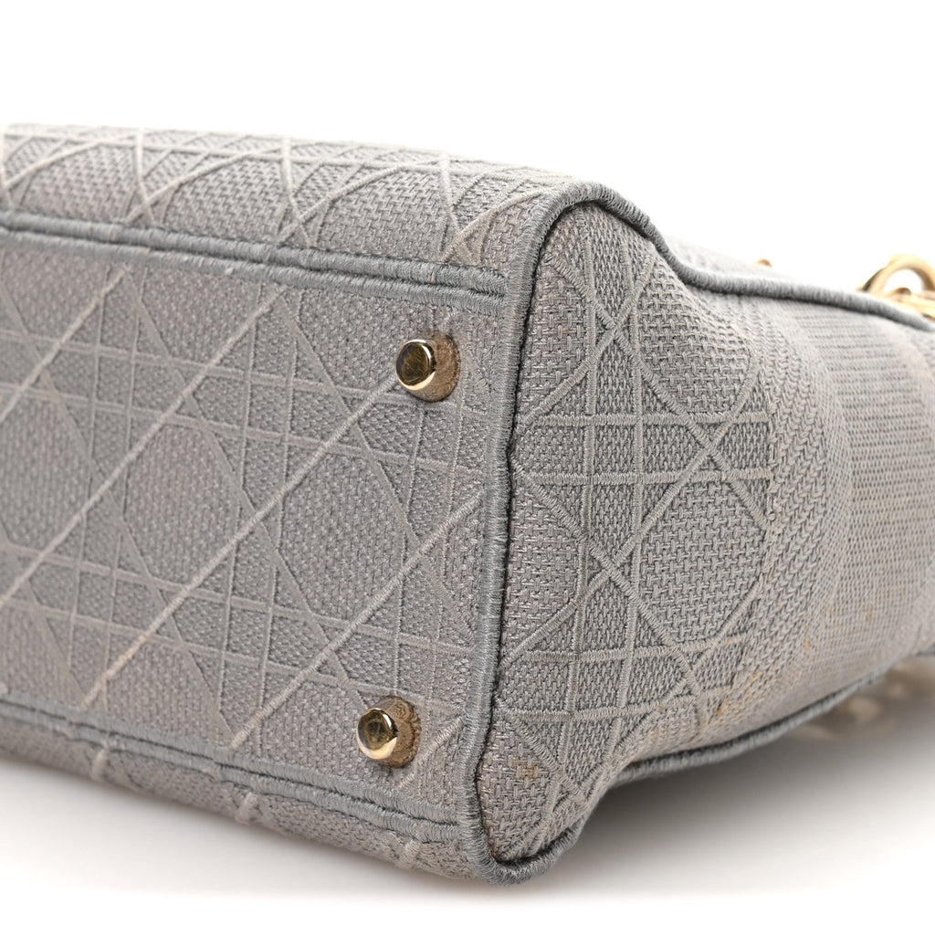 Canvas Embroidered Cannage Medium Lady D-Lite Gray